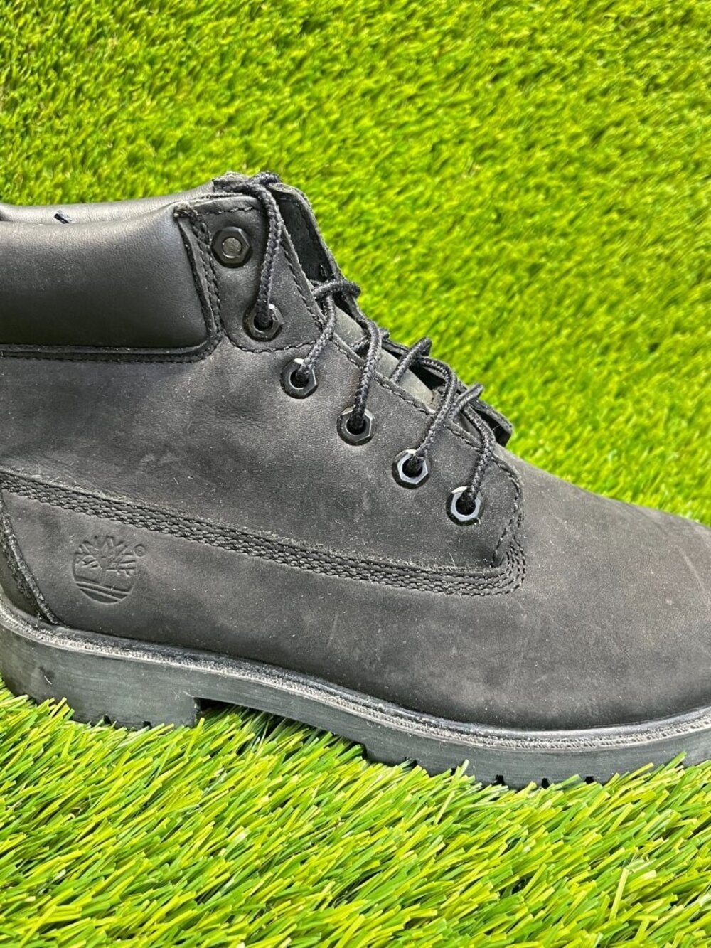 Timberland 6 Inch Premium Boys Size 3Y Black Athletic Waterproof‎ Ankle Boots
